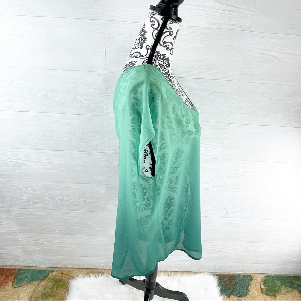 Torrid Ombre Sheer Chiffon Button Back Dolman Top - Picture 5 of 8